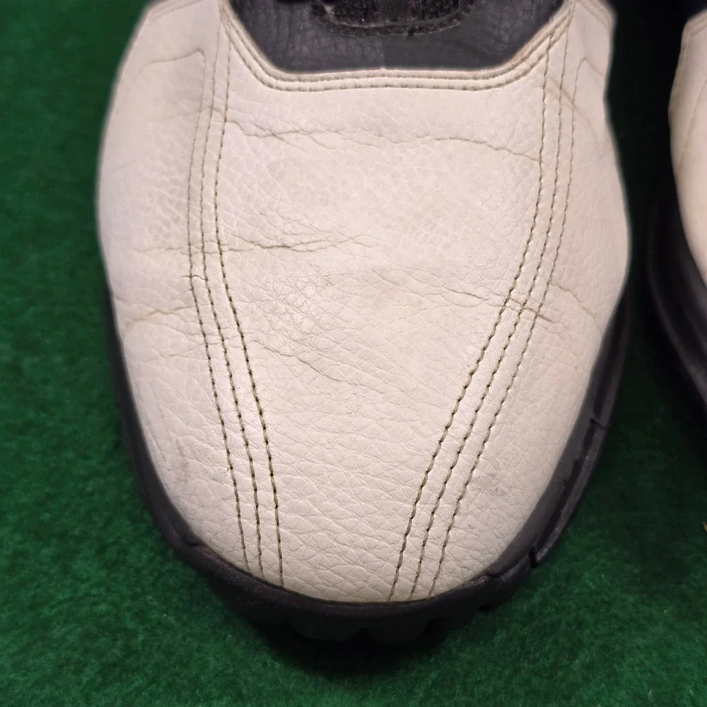 Nike Golf Heritage Shoes Mens 11.5 Black White Leather Spiked 336041-101 Lace Up